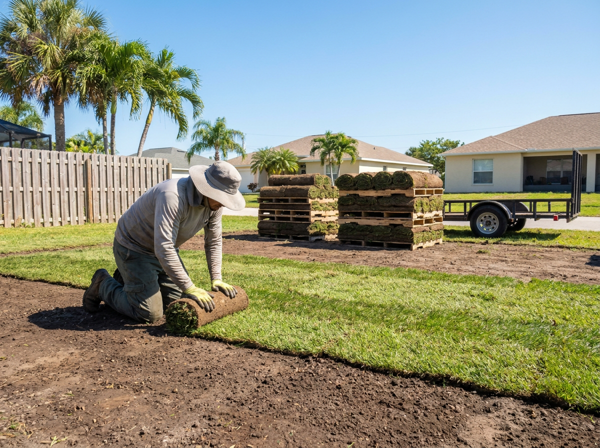 Green Side Up Sod Services crew at work